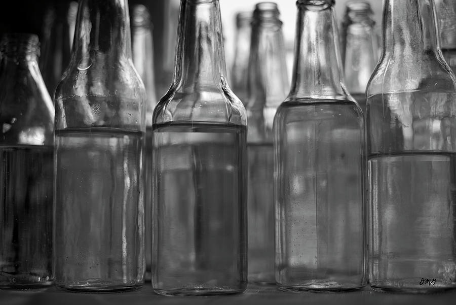Glass Bottles Bw I Photograph
