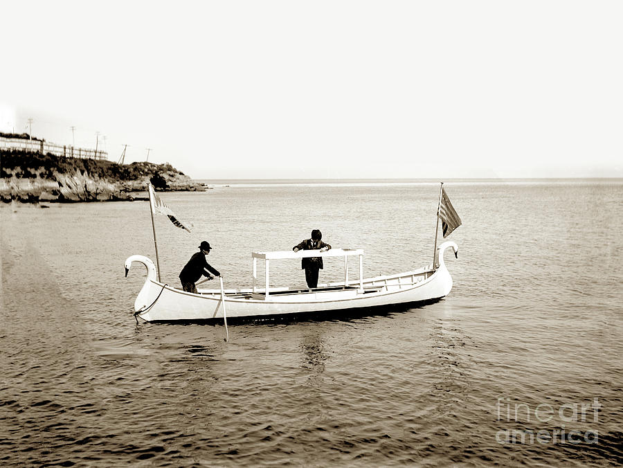 Boat Photograph - Glass Bottom Boat on Monterey Bay Circa 1907 by Monterey County Historical Society