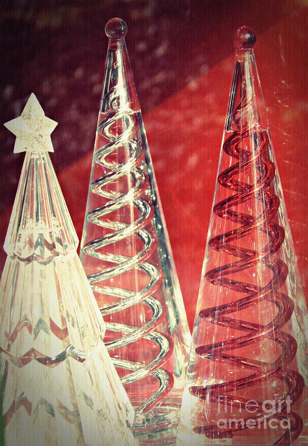 Christmas Photograph - Glass Christmas Trees  by Sarah Loft