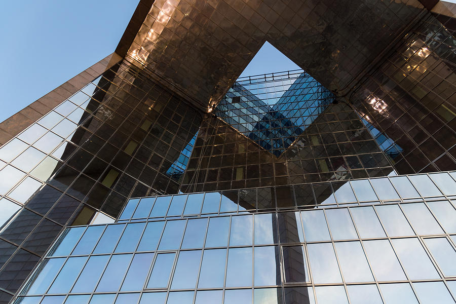 Glass Copper and Steel Geometry - Fabulous Modern Architecture in London U K - Horizontal Photograph by Georgia Mizuleva