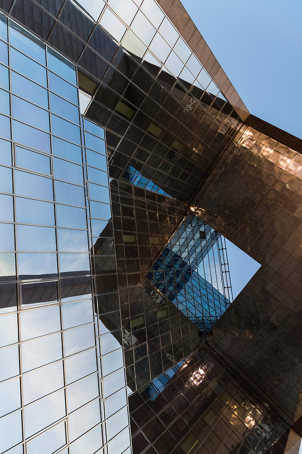 Glass Copper and Steel Geometry - Fabulous Modern Architecture in London U K - Vertical Photograph by Georgia Mizuleva