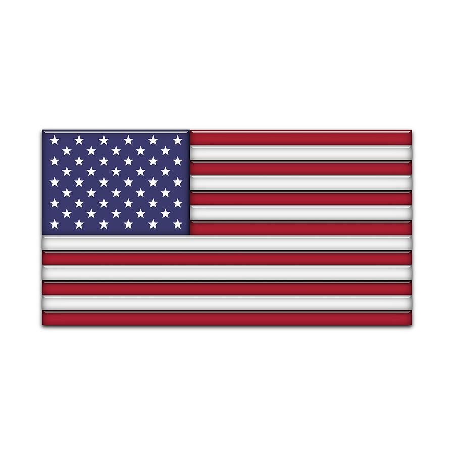 Glass Flag USA  Digital Art by DiDesigns Graphics