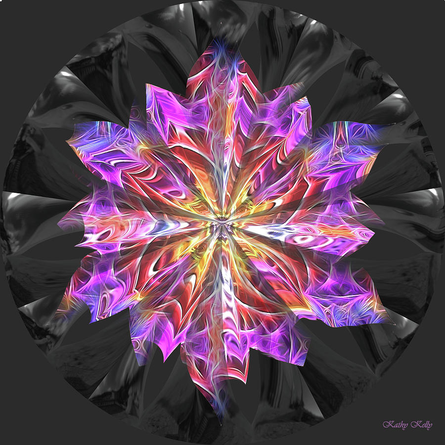 Glass Flower Digital Art by Kathy Kelly