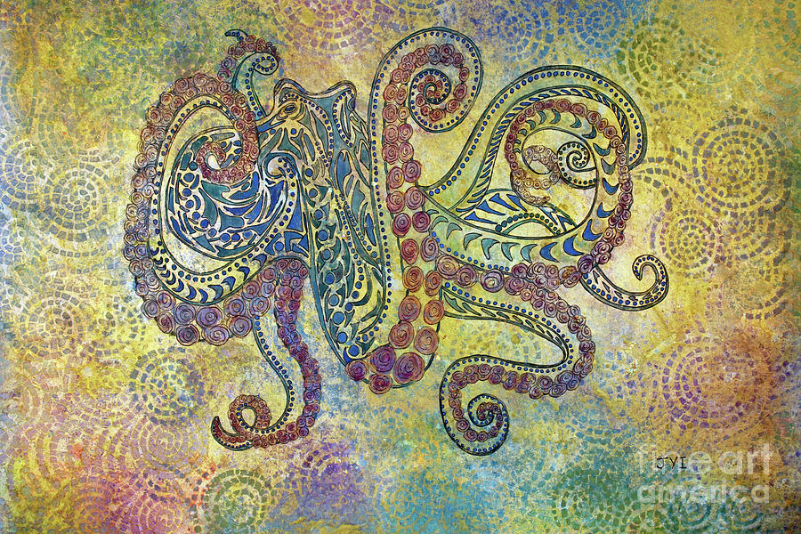 Octopus Painting - Glass Octopus by Janet Immordino