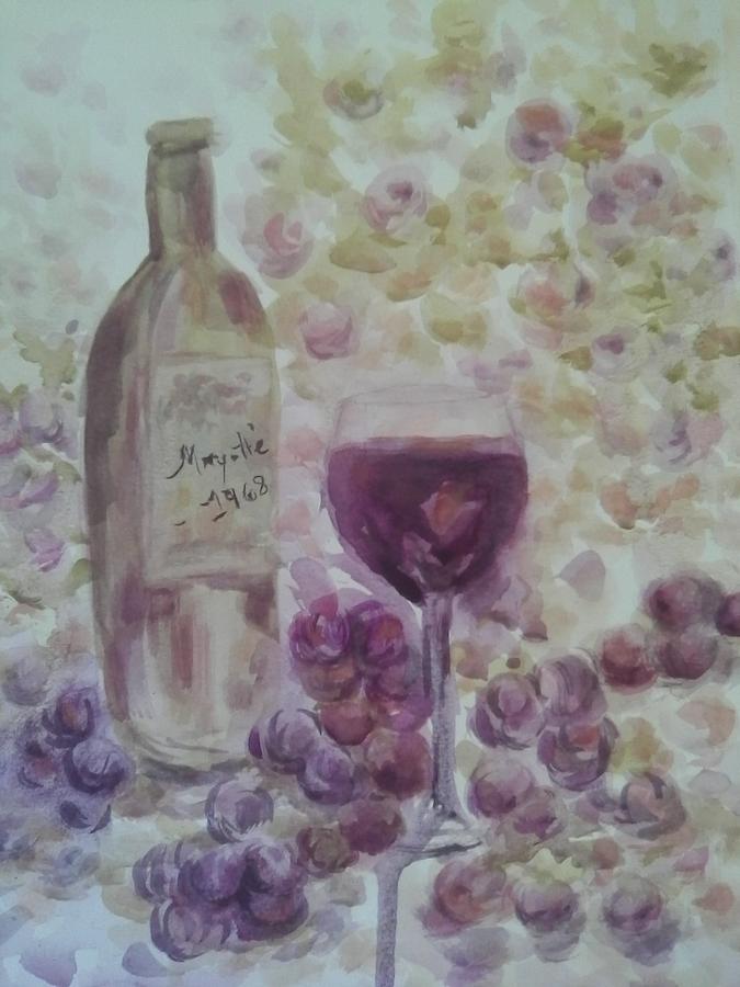 Wine Painting - Glass of Red by Carrie Mayotte