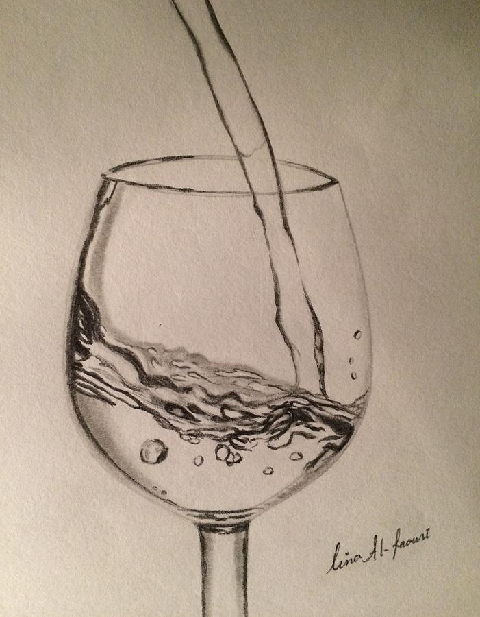 Sketch Of An Artistic Drawing Of The Glass Of Water Background Glass Sketch  Picture Background Image And Wallpaper for Free Download