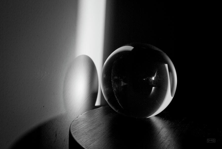 Glass Sphere in Light and Shadow Photograph by David Gordon