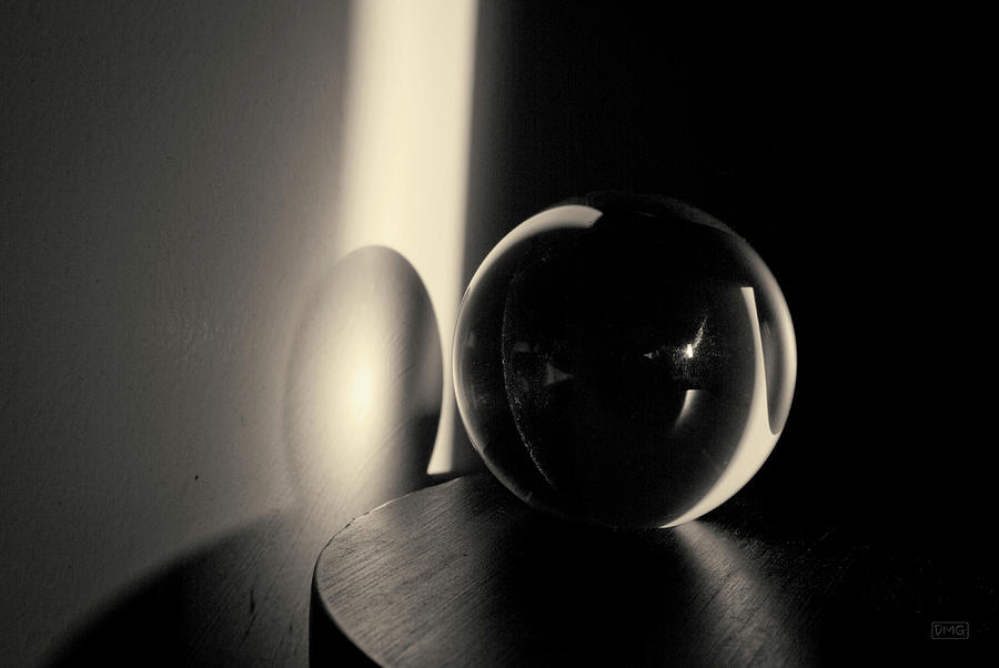 Glass Sphere in Light and Shadow Toned Photograph by David Gordon