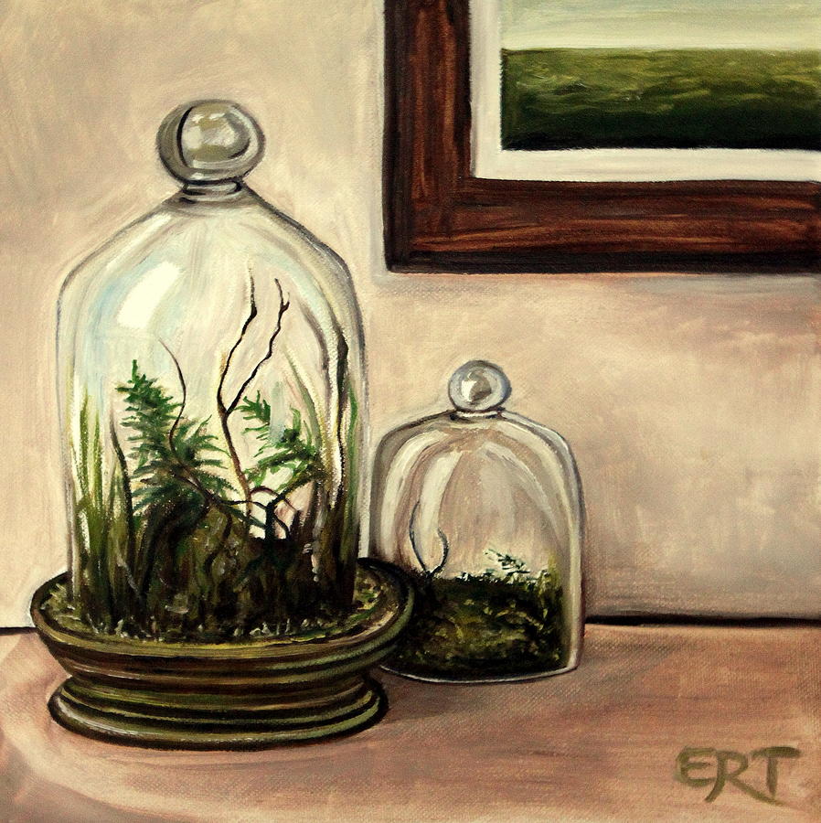 Glass Terrariums Painting by Elizabeth Robinette Tyndall