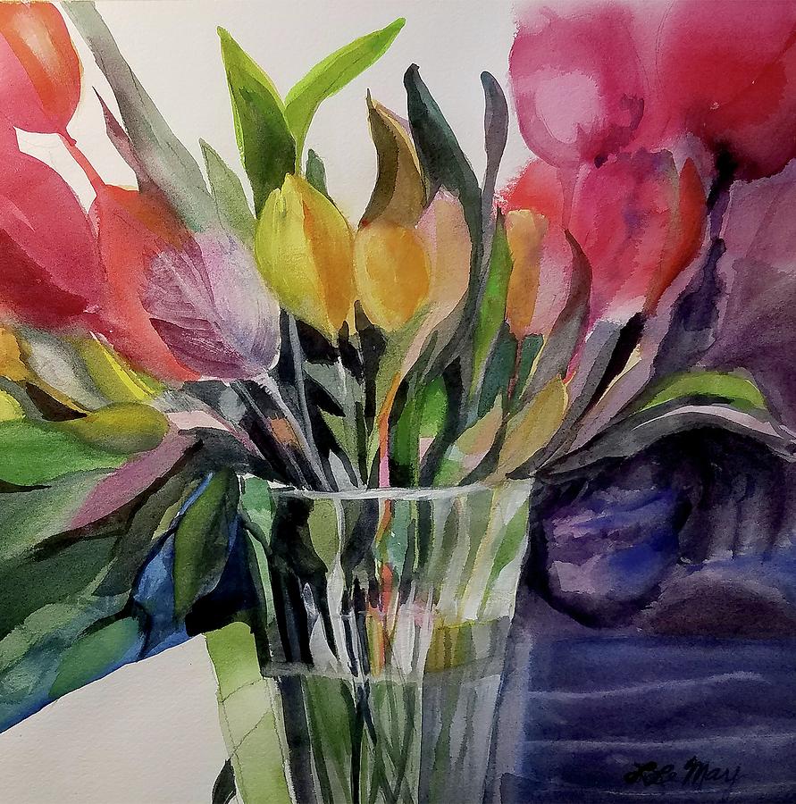 Glass Vase Painting By Lucy Lemay