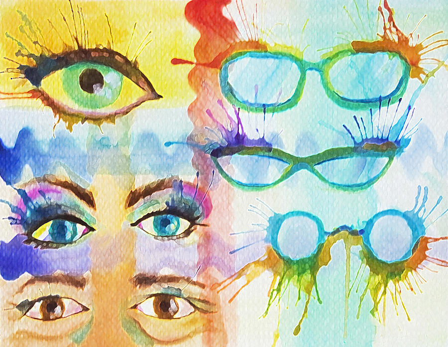 Glasses and Lashes Painting by Angelique Bowman