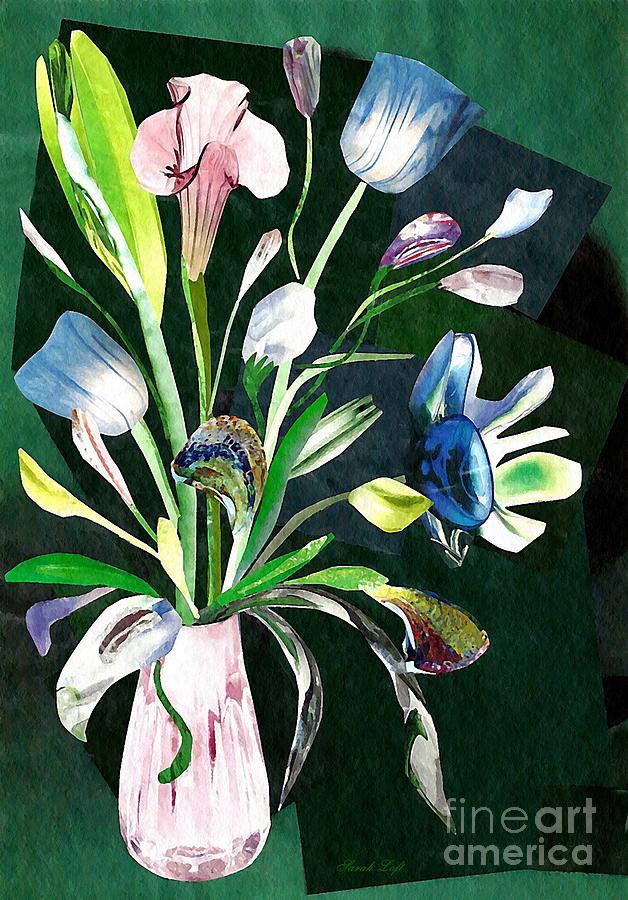 Flower Mixed Media - GlassFlowers by Sarah Loft