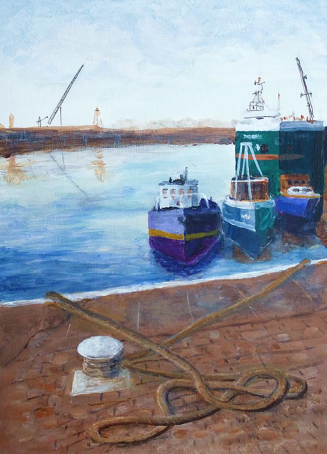 Glasson Dock Lancashire UK Painting by Nigel Radcliffe