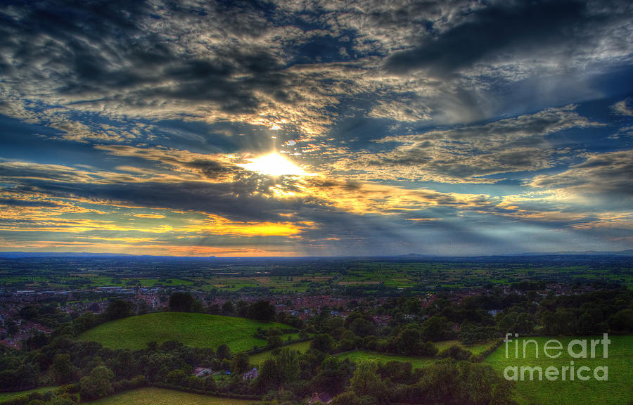 Glastonbury Tor Sunset Digital Art By Nigel Bangert