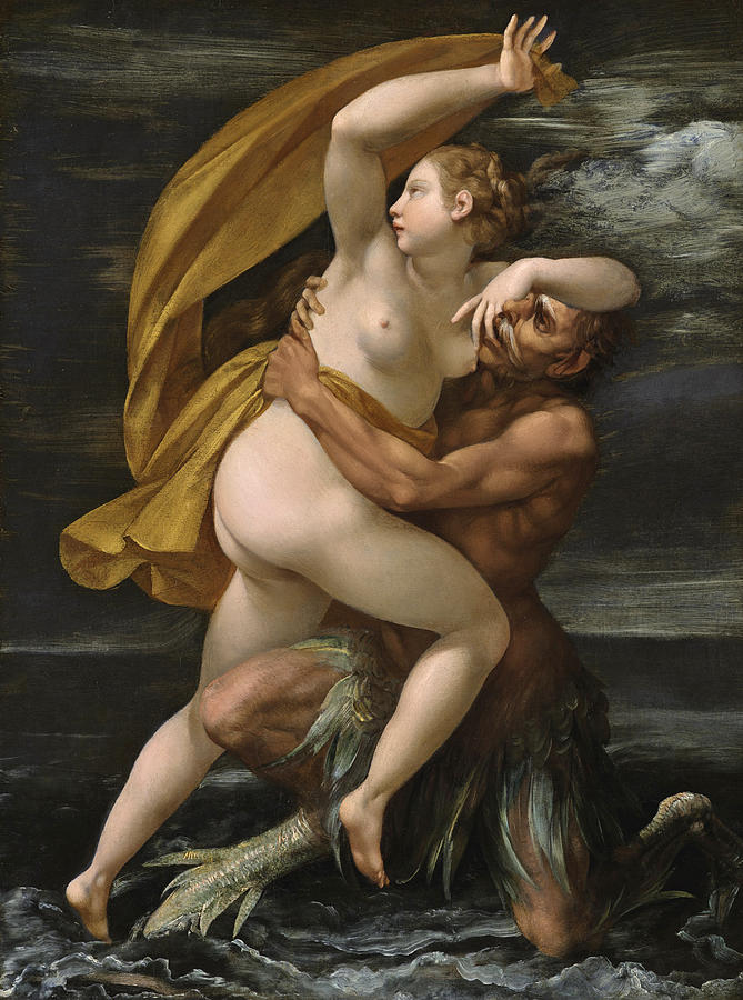 Glaucus abducting Syme Painting by Giuseppe Cesari