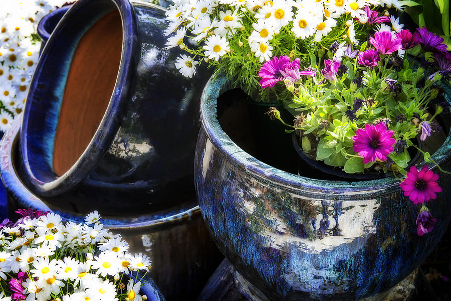 Glazed Flower Pots -2 Photograph by Alan Hausenflock