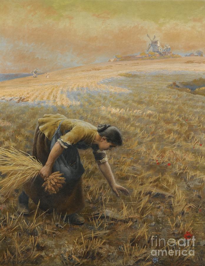 Girl Painting - Gleaning by Celestial Images