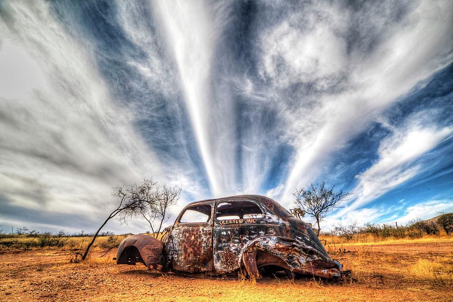 Gleeson Arizona Rusted out VW Beetle Photograph by Toby McGuire