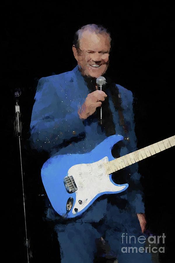 Singer Photograph - Glen Campbell Oil Painting Enlargements by Concert Photos