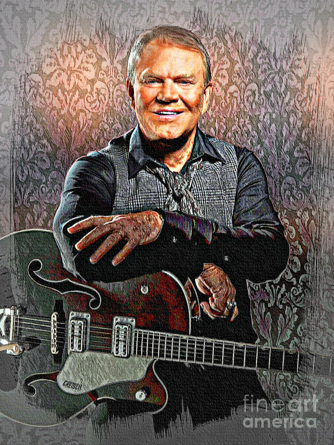 Glen Campbell - Singing Icon Painting by Ian Gledhill