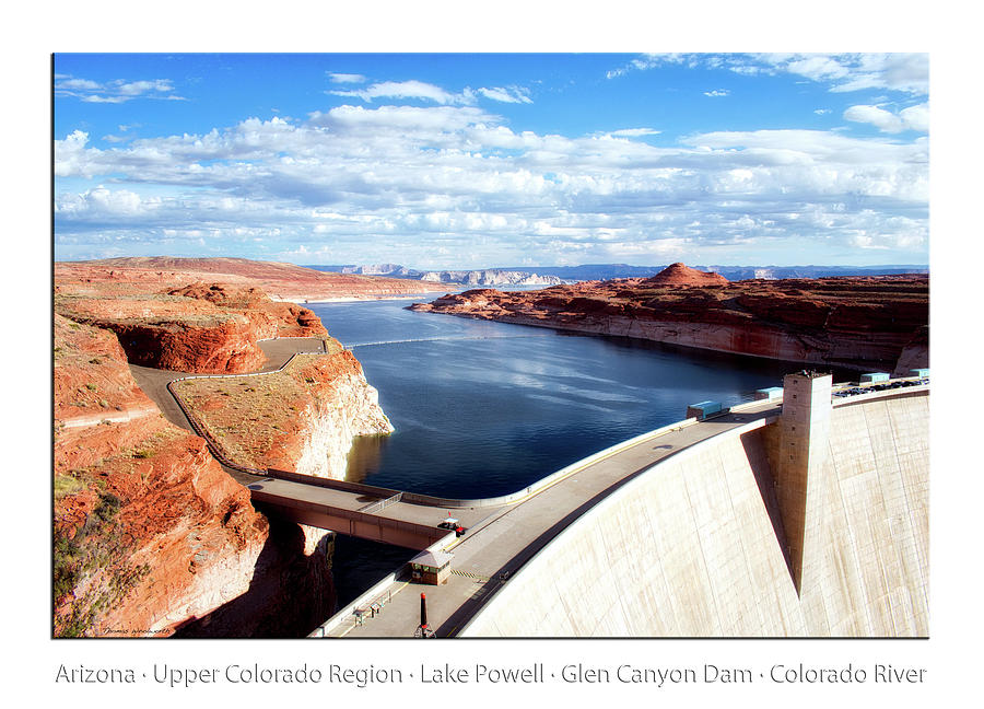Glen Canyon Dam Lake Powell Arizona Text Photograph by Thomas Woolworth