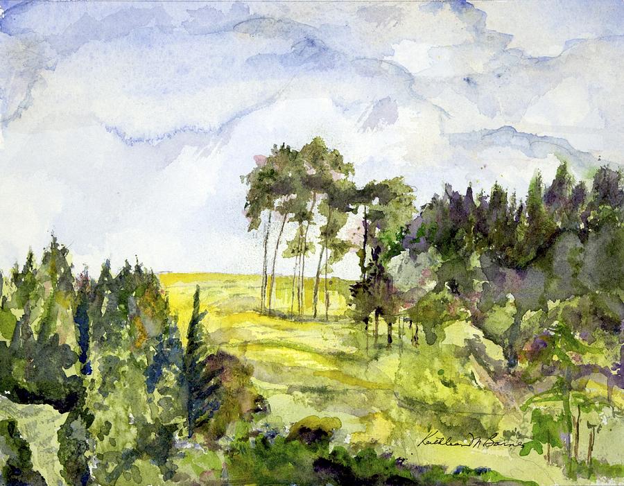 Glendalough Hillside Painting by Kathleen Barnes