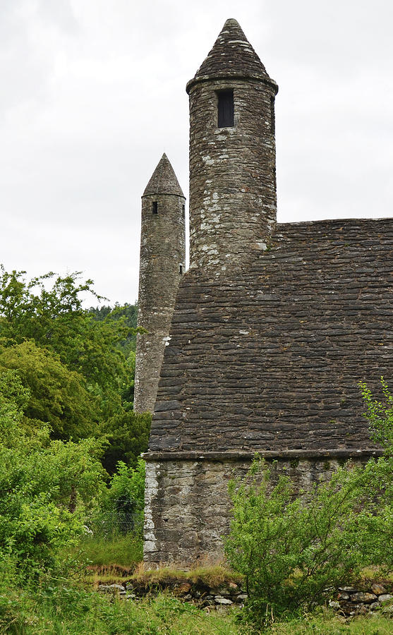Glendalough Round Towers and St Kevins Kitchen County Wicklow Ireland Photograph by Shawn OBrien