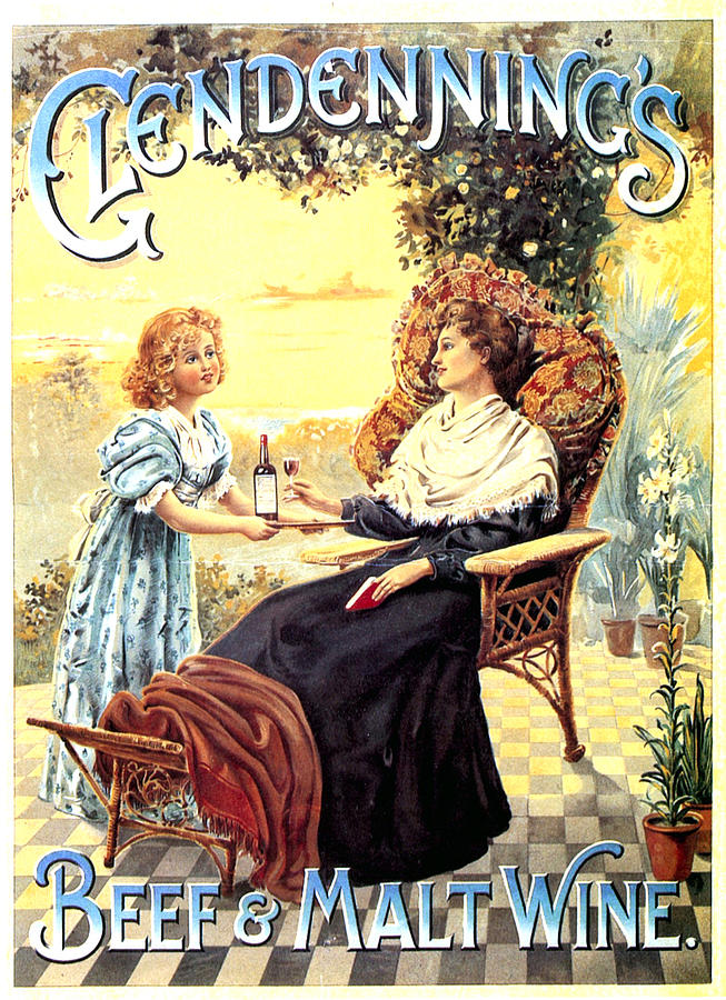 Glendennings Beef And Malt Wine - Vintage Advertising Poster Mixed Media
