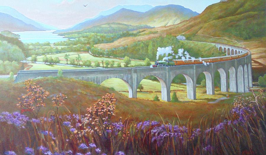Glenfinnan Viaduct Painting by Mike Jeffries
