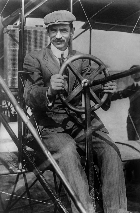 Glenn Curtiss Piloting His Biplane Photograph by War Is Hell Store