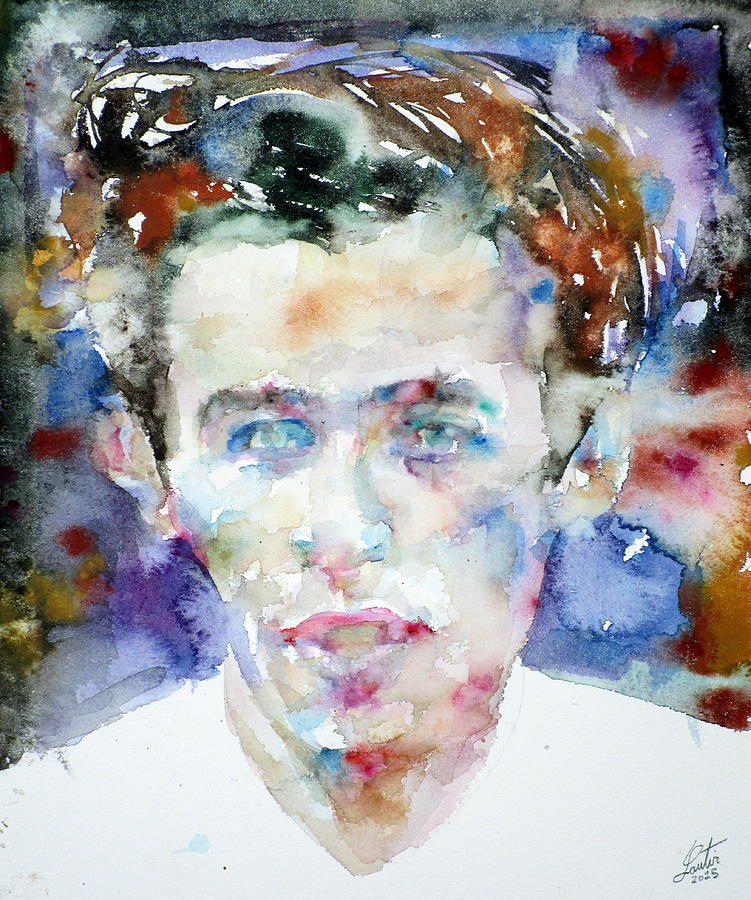 GLENN GOULD - watercolor portrait Painting by Fabrizio Cassetta