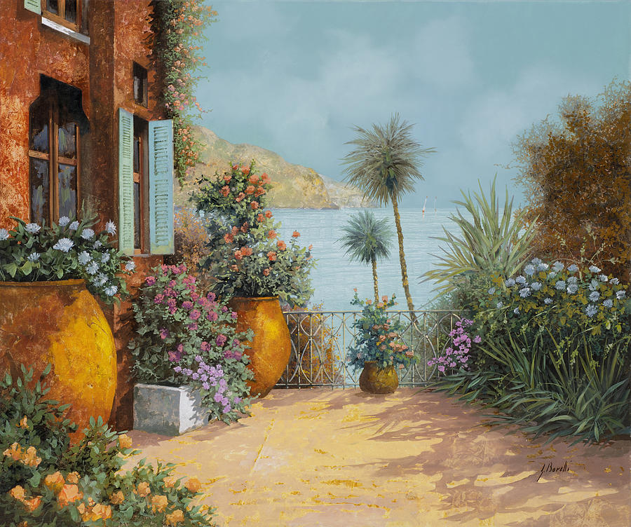 Flower Painting - Gli Otri Sul Terrazzo by Guido Borelli