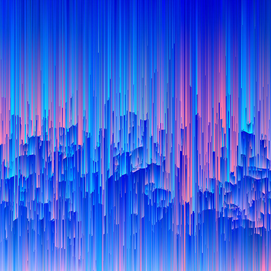Glitchy Rain - Abstract Pixel Art Digital Art by Jennifer Walsh
