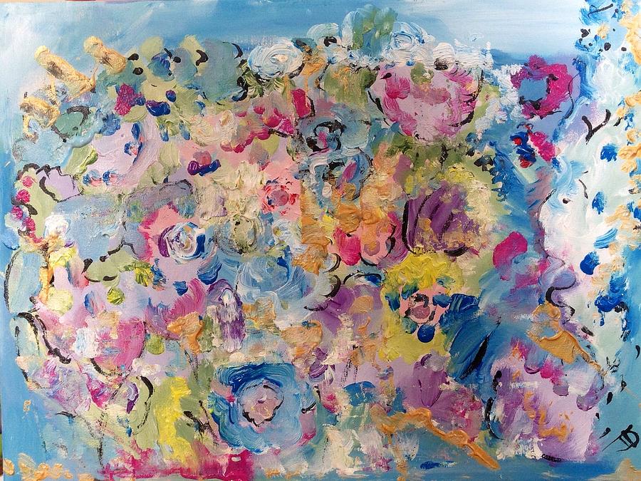 Glittering Bouquet Painting by Judith Desrosiers