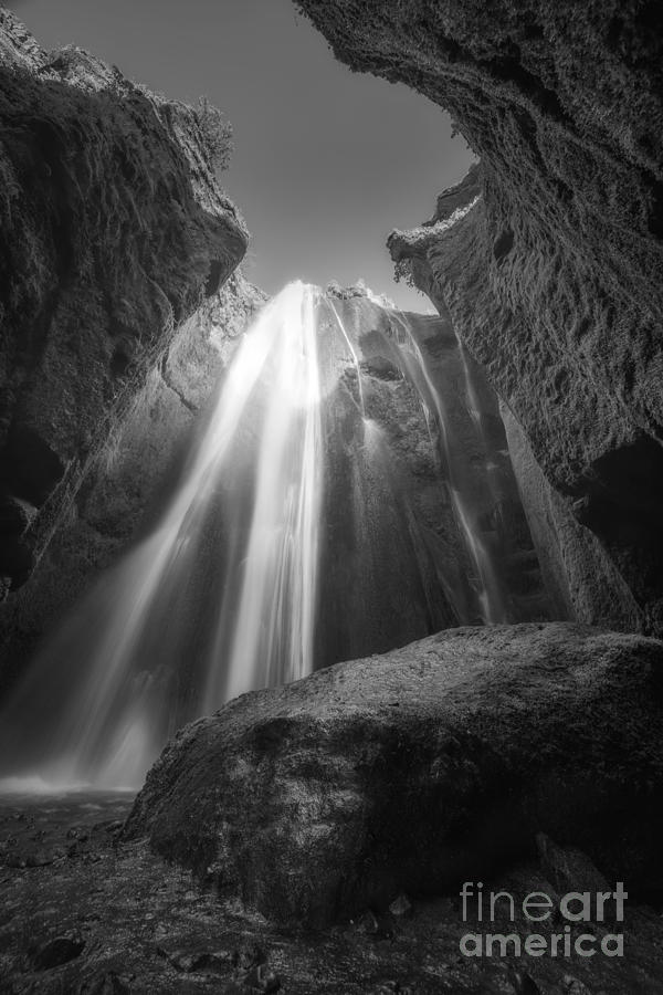 Gljufrabui Iceland Waterfall BW Photograph by Michael Ver Sprill
