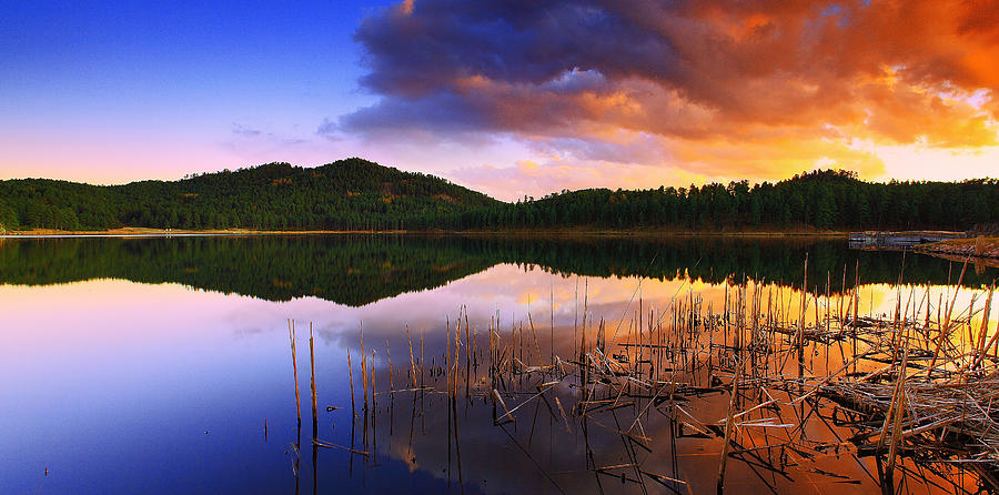Gloaming Lake Photograph by Kadek Susanto