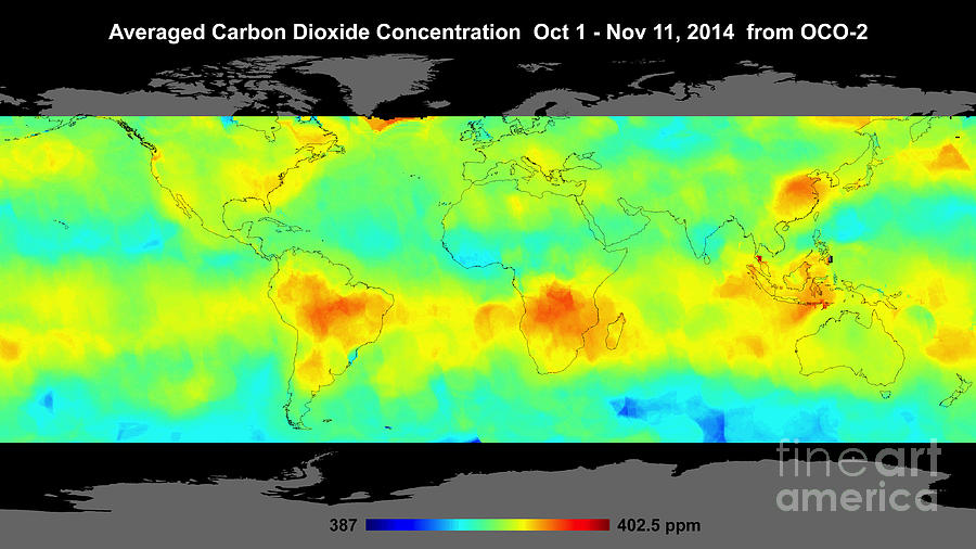 Global Atmospheric Carbon Dioxide Photograph by Science Source