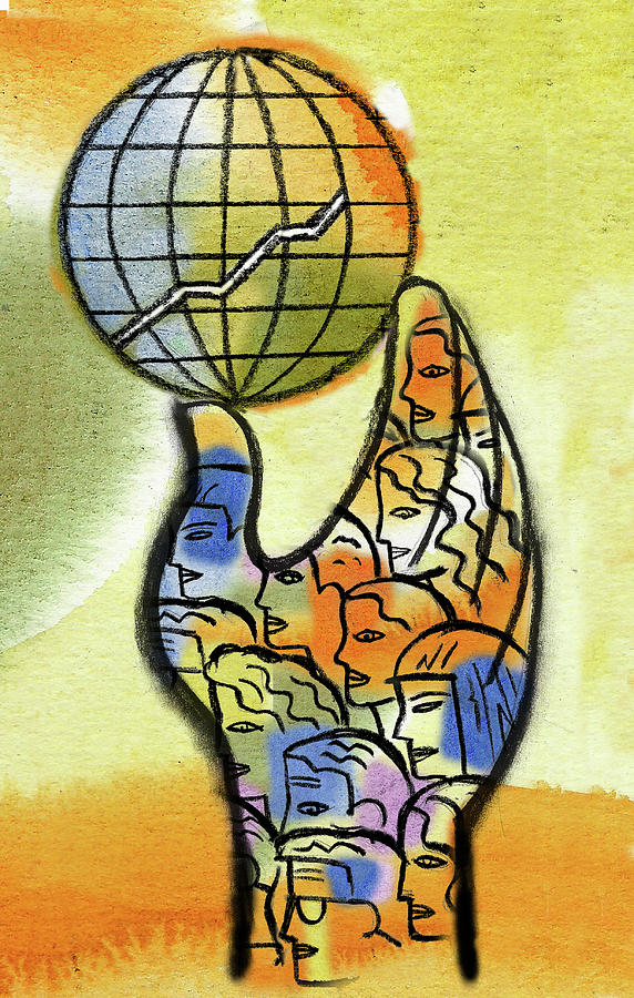 Global Market Painting by Leon Zernitsky