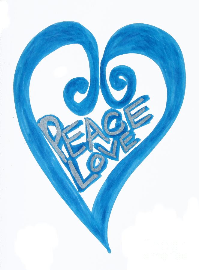 Global Peace and Love Heart Drawing by Mars Besso