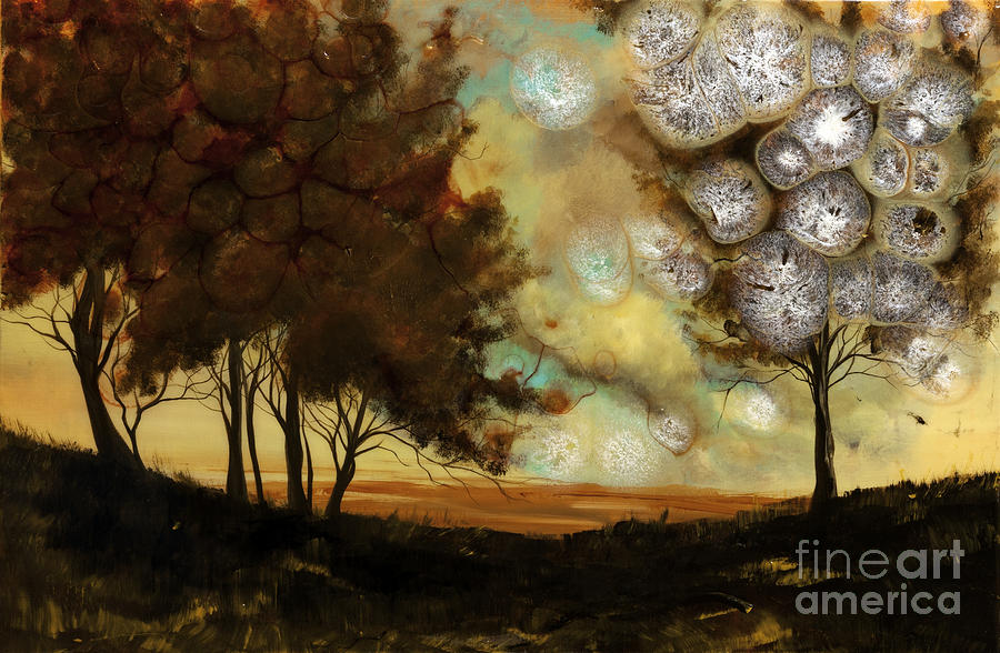 Tree Painting - Globes of Consciousness #2 by Tracey Halkyard