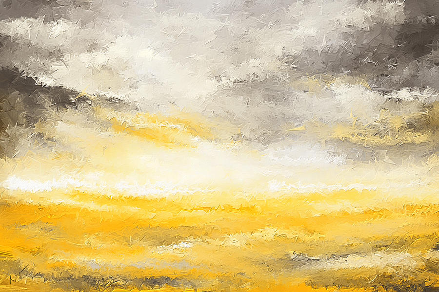 Yellow Painting - Gloomy Sunny Day by Lourry Legarde