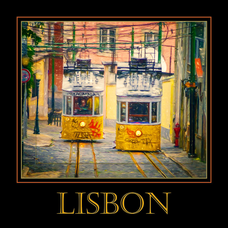 Gloria Funicular Lisbon Poster Photograph by Joan Carroll