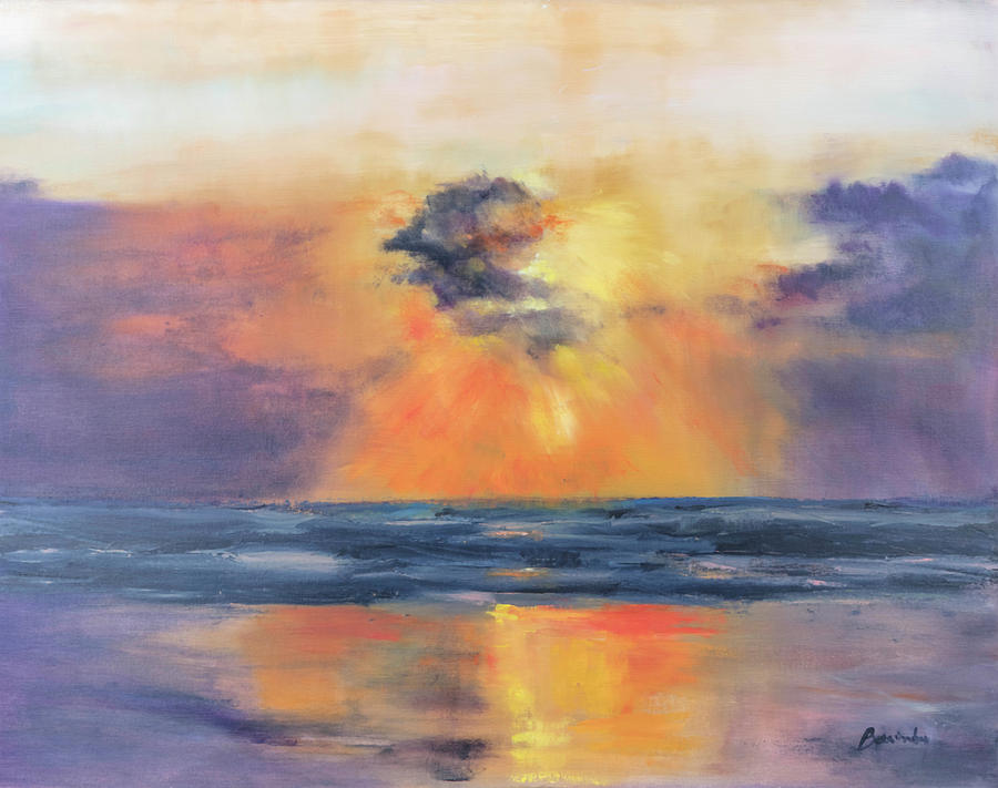 Sunset Painting - Glorious Ending by Nancy Basinski