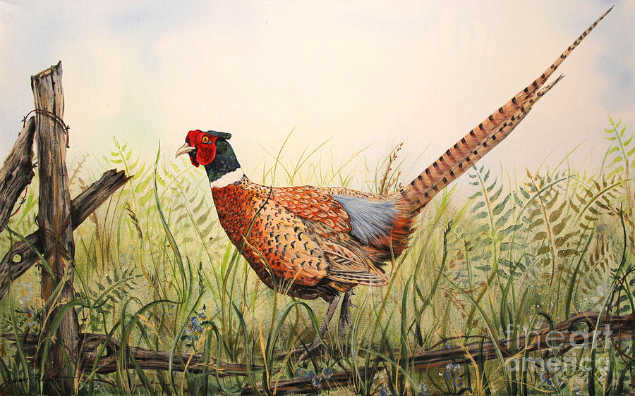 Flower Painting - Glorious Pheasant-1 by Jean Plout