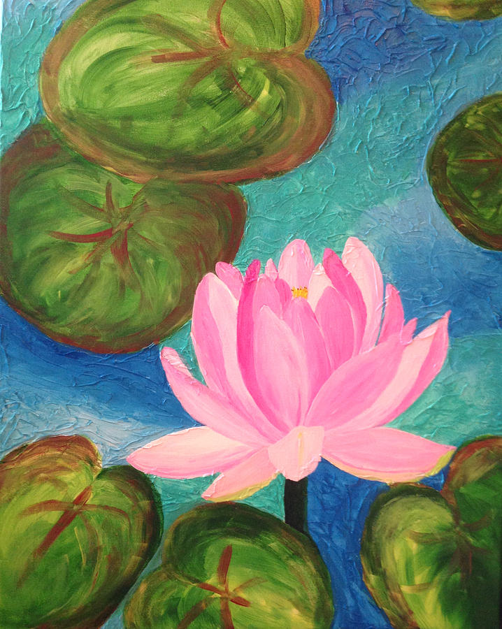 Glorious Pink Lotus Painting by Seema Varma - Fine Art America