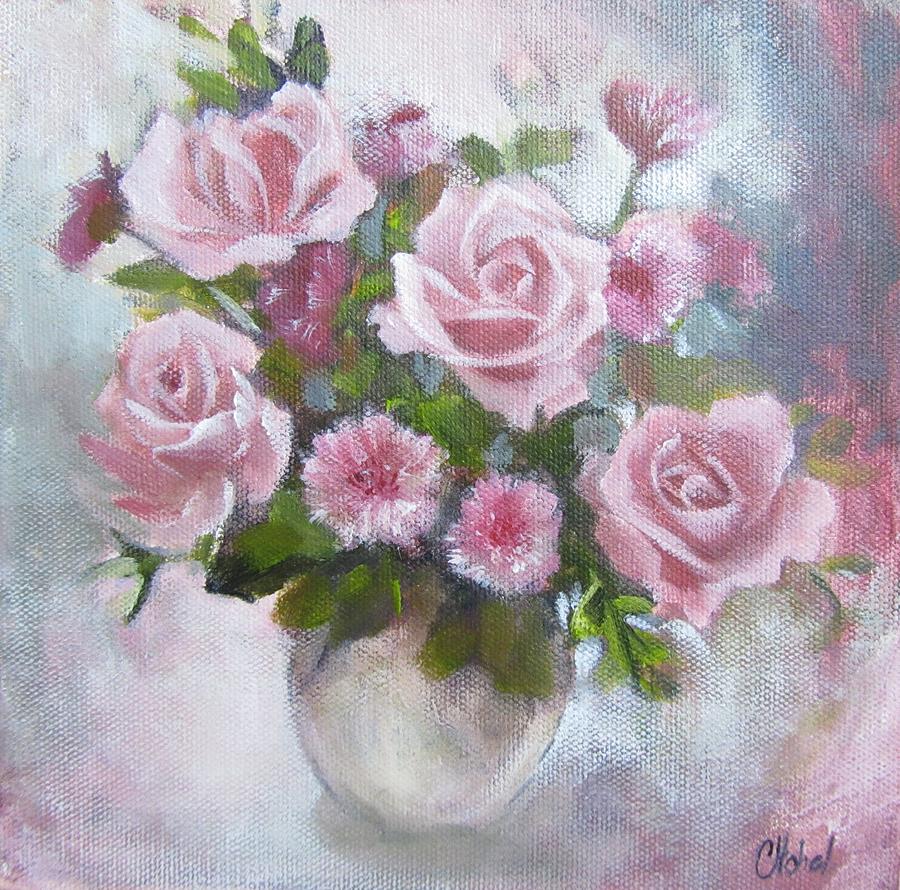 Glorious Roses Painting by Chris Hobel