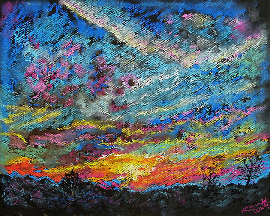 Sunset Painting - Glorious Sunset 4 by Laura Heggestad