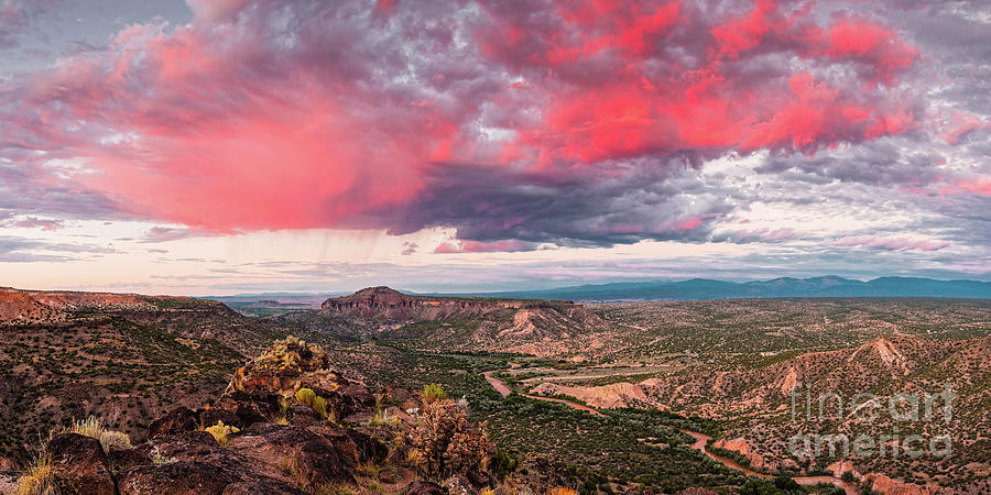 Glorious View of Rio Grande, Sangre de Cristo and Black Mesa from White Rock Overlook - New Mexico Photograph by Silvio Ligutti