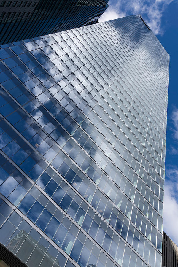 Glossy Glass Reflections - Skyscraper Geometry With Clouds - Right ...