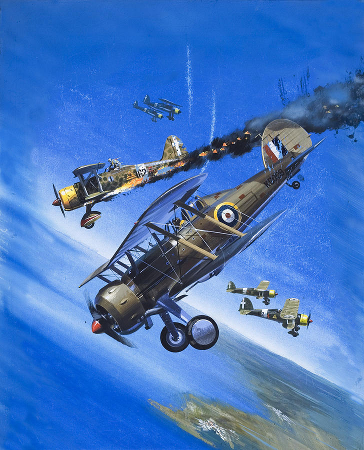 Gloster Gladiator Painting by Wilf Hardy
